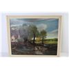 Image 6 : Oil Painting on Wood - By L. Bowen (18" x 22") -- Country Landscape