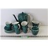 Image 1 : (6) Cup Tea Set w/Creamer - Sugar Bowl (Hand Painted Made in Poland - one cup missing)