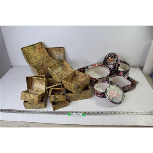 (2) Sets of Decorative Nesting Boxes