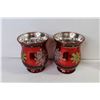 Image 3 : (2) Glass Candle Sticks - (2) Ornate Candleholders - Candles - Tealight Decor