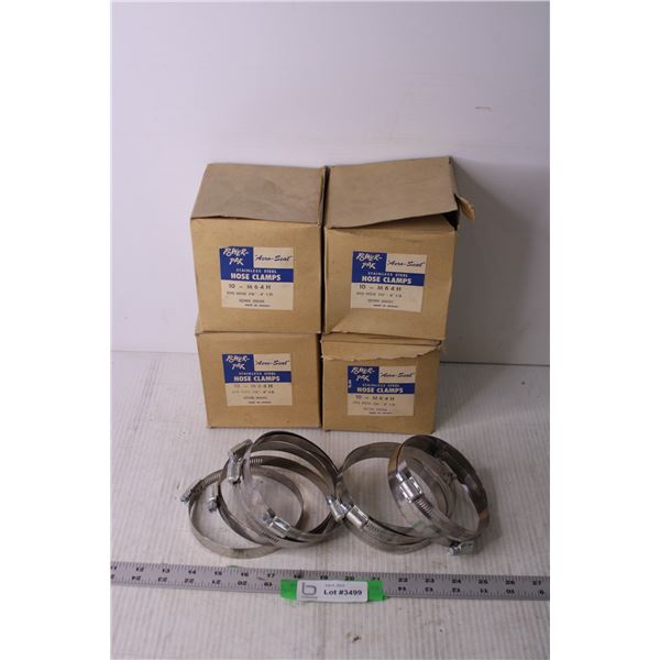 (4) Boxes of 3 3/4  x 4  Inside Diameter Stainless Steel Hose Clamps