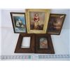 Image 1 : (4) Vintage Pictures and (1) Frame- (1) 8.5x11,(4) are 6x9