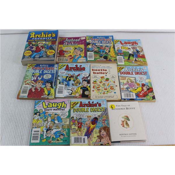 Lot of Archie Comics + Beetle Bailey + The Tale of Benjamin Bunny