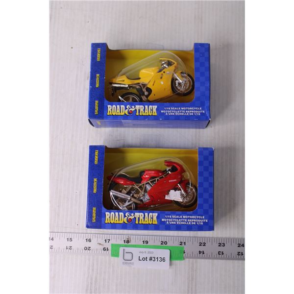 (2) Road & Track Model Motorcycles - 1:18 (NIB)