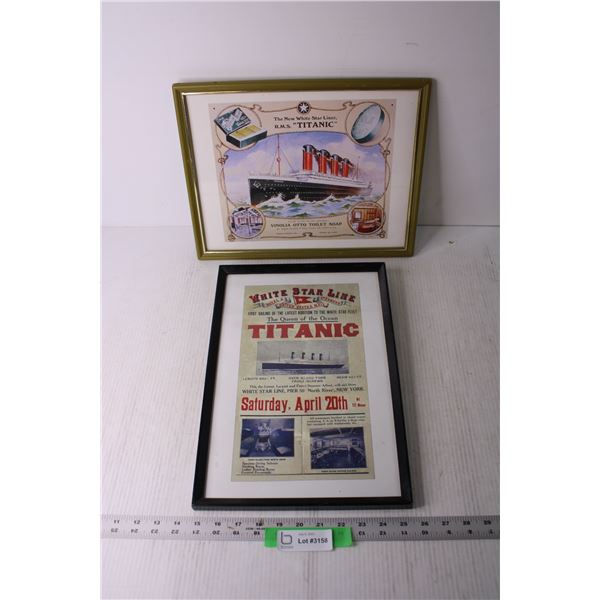 (2) Framed Titanic Advertisements