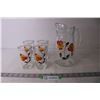 Image 1 : Vintage Fidenza Glass Pitcher and Cups