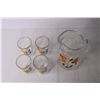 Image 2 : Vintage Fidenza Glass Pitcher and Cups