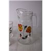 Image 3 : Vintage Fidenza Glass Pitcher and Cups