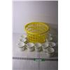 Image 1 : Plastic Basket of Pyrex Mugs