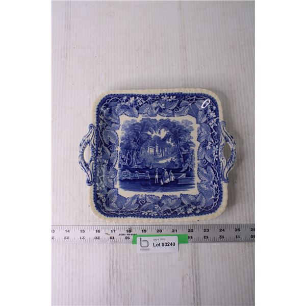 Masons Blue and White Square Plate - 9"