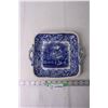 Image 1 : Masons Blue and White Square Plate - 9"