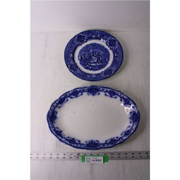 (2) Antique Plates