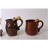 Image 2 : Mug, Cream Pitcher, (2)Candle Holder - Pottery by David Cleverley - Collectible