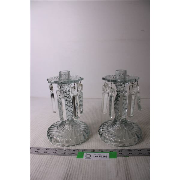 (2) Crystal Candlesticks