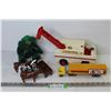 Image 1 : Fisher Price Rescue Truck - Irish Kelly Bear - Home Hardware Truck - Plastic Farm Animals & Trough
