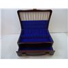 Image 2 : Vintage Wooden Silverware Flatware Blue Interior Chest Storage Box Case, Set of (8) Placemats and (4