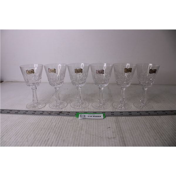 (6) Hand Cut Crystal Glasses