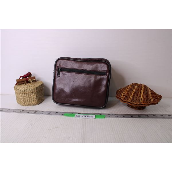 Avon Wicker Decorations and Empty Storage Case