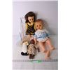 Image 1 : (4) Vintage Dolls and Misc. Stands (One Doll Has Broken Leg)