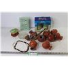 Image 1 : Corona Glasses (NIB) - (2) Necklaces - Broken Clay Lizard w/Pots - Soaps & Scent Bars - Glass Coaste