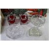 Image 2 : Vintage Wedding Cake Swan Pillars - (2) Candle Holders - Crystal Dishes - Pillow