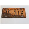 Image 2 : (3) Saskatchewan License Plates (1950, 1956, 1962)