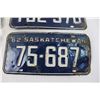 Image 5 : (4) Saskatchewan License Plates (1962)