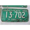 Image 5 : (4) Saskatchewan License Plates (1968, 1969)