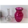 Image 5 : Fire King - Faded Peach Luster Divided Dish - (4) Liquor Glasses - (2) Vases