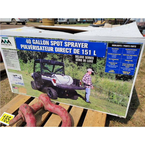 40 gal shot sprayer, New sprayer