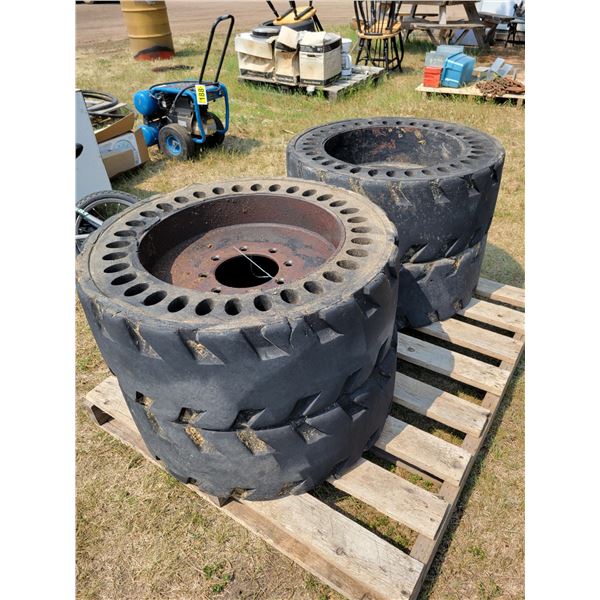 4 times each (4-8 hole solid bobcat tires
