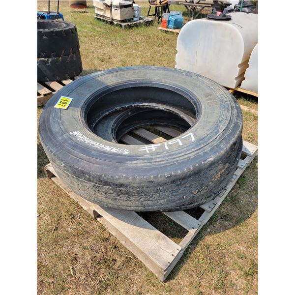 2- 11R X 24.5 used tires selling together