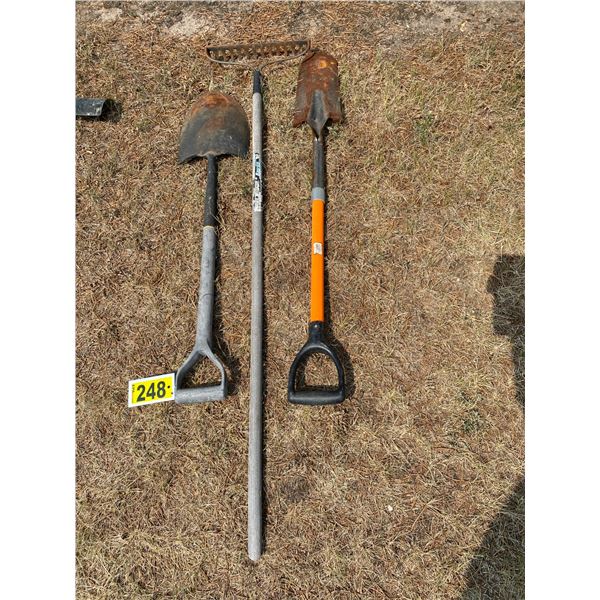 sharp shooter, spade & rake