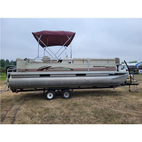 1999 Bennington 2050, 21' Pontoon Boat, Hold's 10 People, c/w Top, SN.ETW03531F999, c/w 2008 40 Hp,