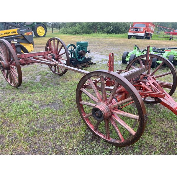 Adams high gear wagon c/w box & hitch, 127" x 36" (Box) Nice orig. condition