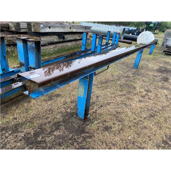 (so much each x 2) 2- Steel stands, 31 1/2' x 6" I-Beam x 37" H, c/w 10" plate on top