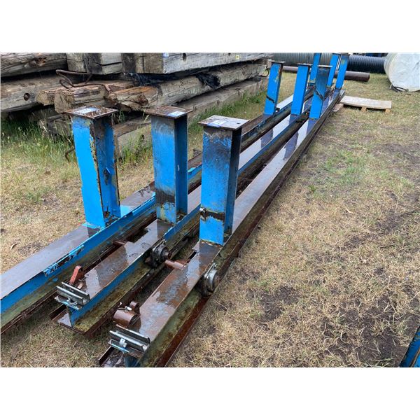 (so much each x 2) 2- Steel stands, 31 1/2' x 6" I-Beam x 37" H, c/w 10" plate on top