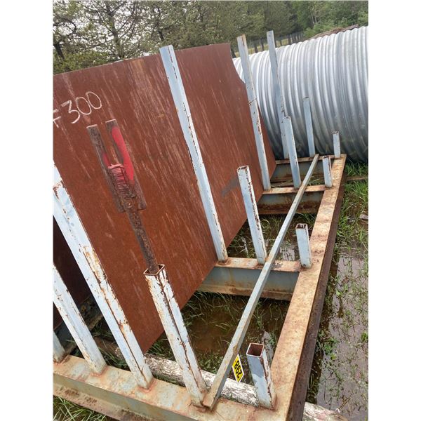 Metal stand for holding sheeting & tool