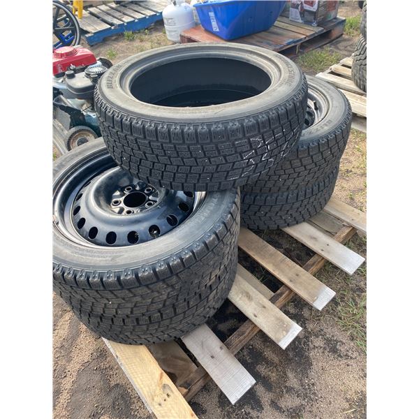 5 times the money, 215/55 R17's, 4 c/w rims. Blizzaks'