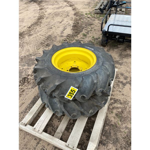 (So much each x 2) 9.5x16 tires c/w 6-hole rims