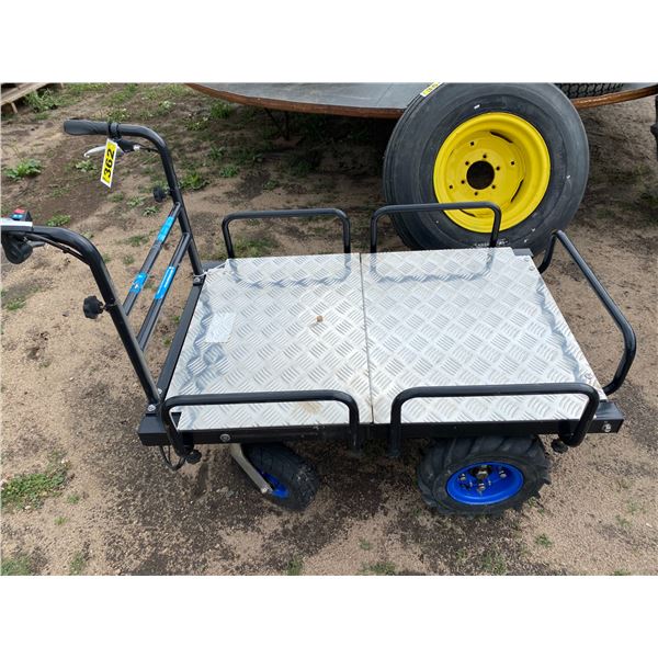 4- Wheel, 12 Volt, S.P. Cart c/w hyd. Lift, working