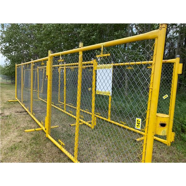 Approx. 7' x 20' Yellow chain-link panel c/w 8 1/2' Swinging gate
