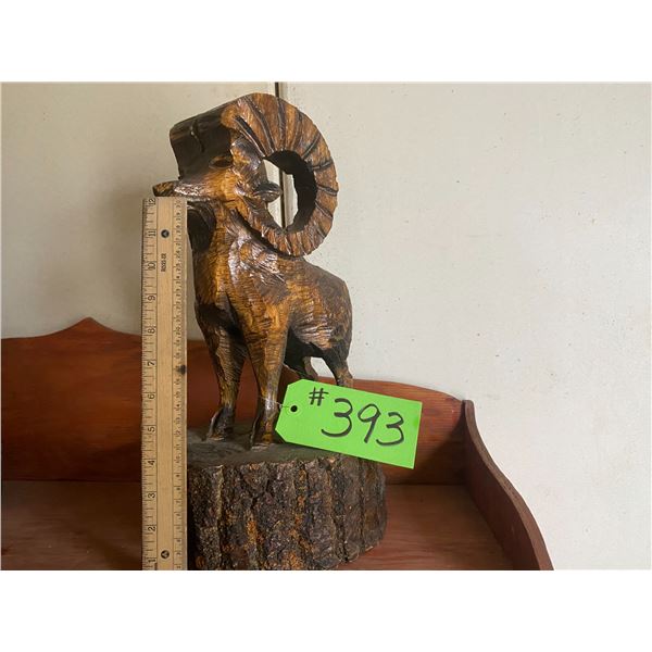 Wooden Sheep Statue, 14"