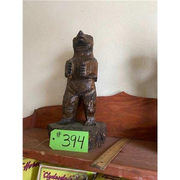 Wooden Bear Statue, 14"