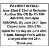 Image 1 : PAYMENT IN FULL: June 22nd & 23rd at Redwater Auction Site OR By Ph 780-446-9555, 9am-6pm Removal By