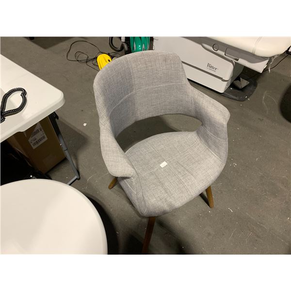 GREY FABRIC MODERN STYLE TUB CHAIR