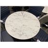 Image 2 : 36" ROUND 30"H WHITE MARBLE TOP METAL BASE CONFERENCE / MEETING TABLE