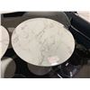 Image 2 : 28" ROUND 30"H WHITE MARBLE TOP METAL BASE CONFERENCE / MEETING TABLE