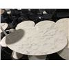 Image 2 : 54"W X 32"D X 30"H WHITE MARBLE TOP METAL BASE CONFERENCE / MEETING TABLE