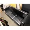 Image 2 : BLACK LEATHER LOOK MODERN 3 SEATER RECEPTION SOFA